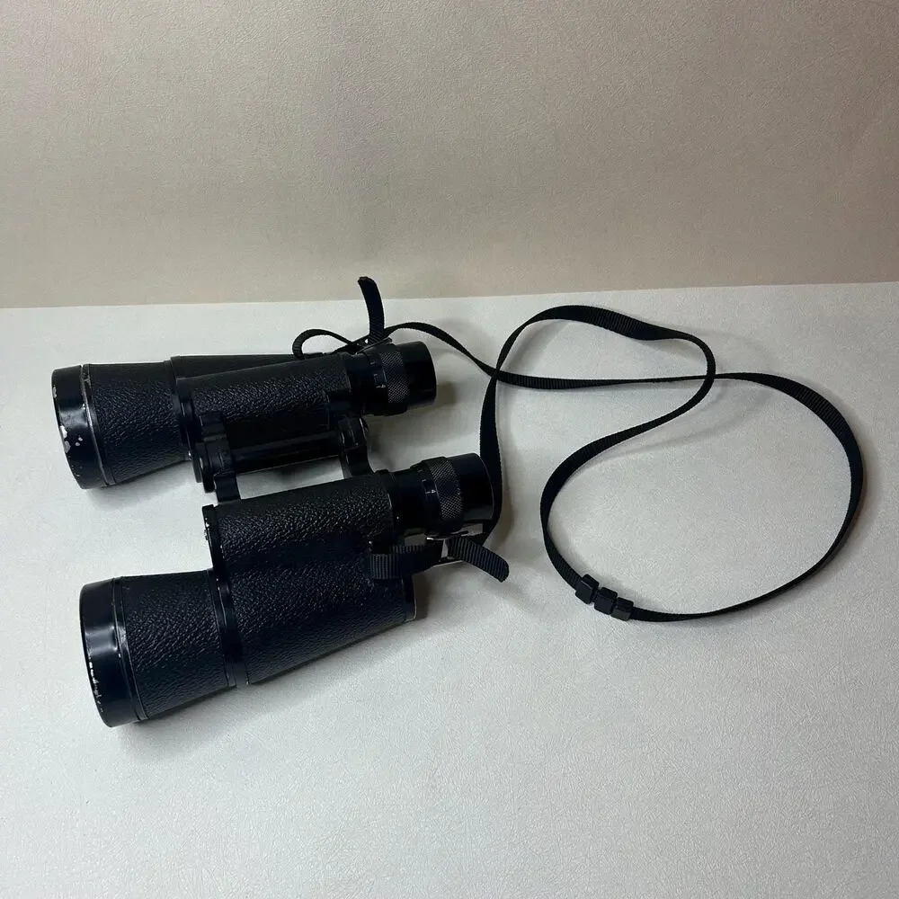 Vintage Tasco 7x35 Binoculars with Hard Bell and Howell Leather Case